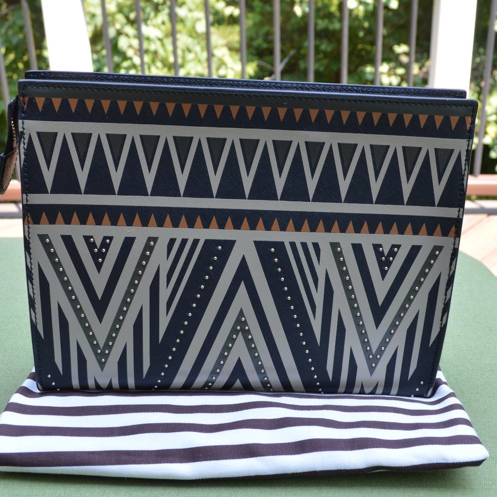 Henri Bendel West 57th Geo Tribal Cosmetic Clutch